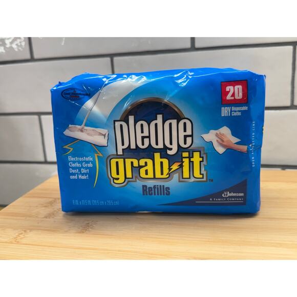 Pledge Grab It Refills 20 Dry Disposable Cloths New Sealed Package - Picture 3 of 3